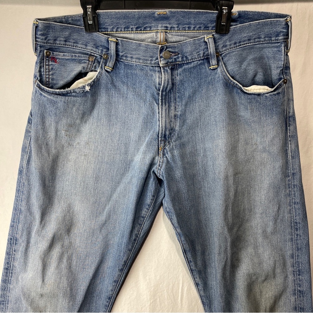 Polo Ralph Lauren Authentic Denim 867 Classic Fit Jeans Men Size 38x34 Blue Worn